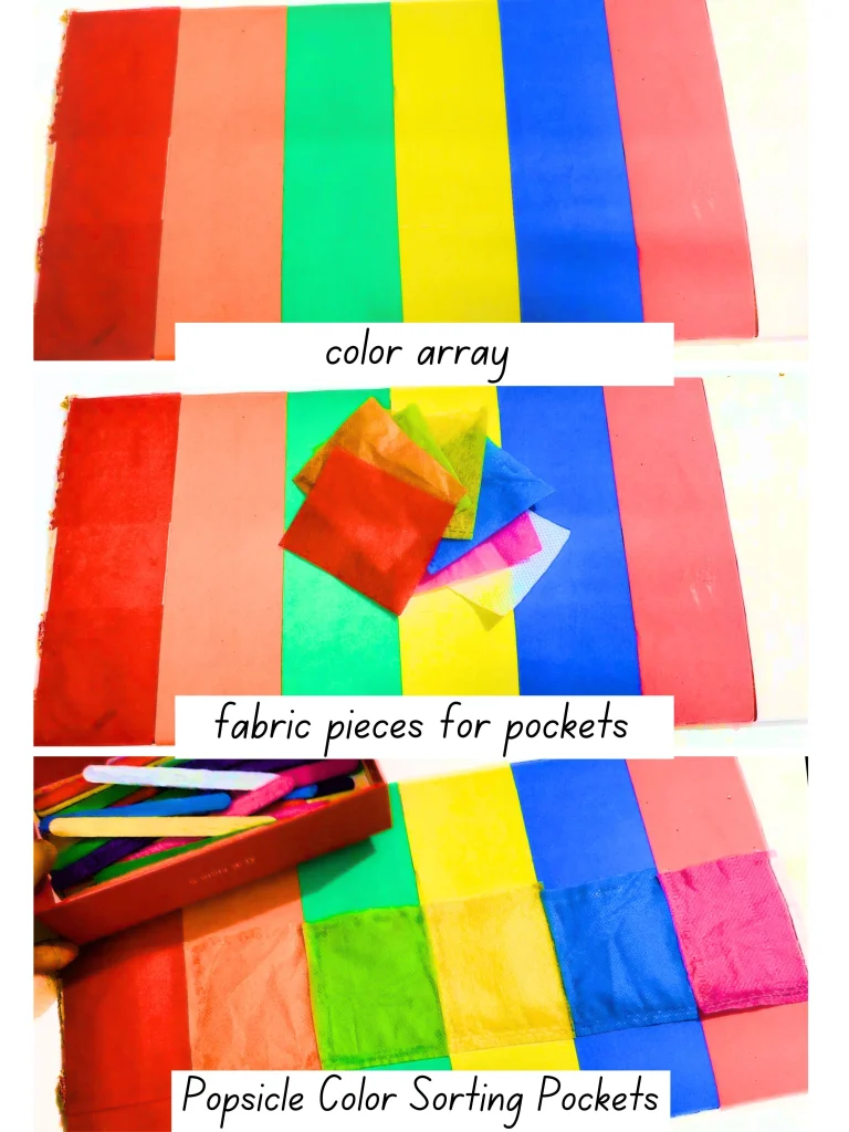 how to make DIY popsicle color sorting pockets