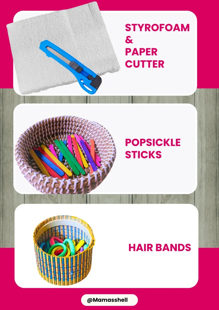 supplies need to make a DIY geoboard for toddler