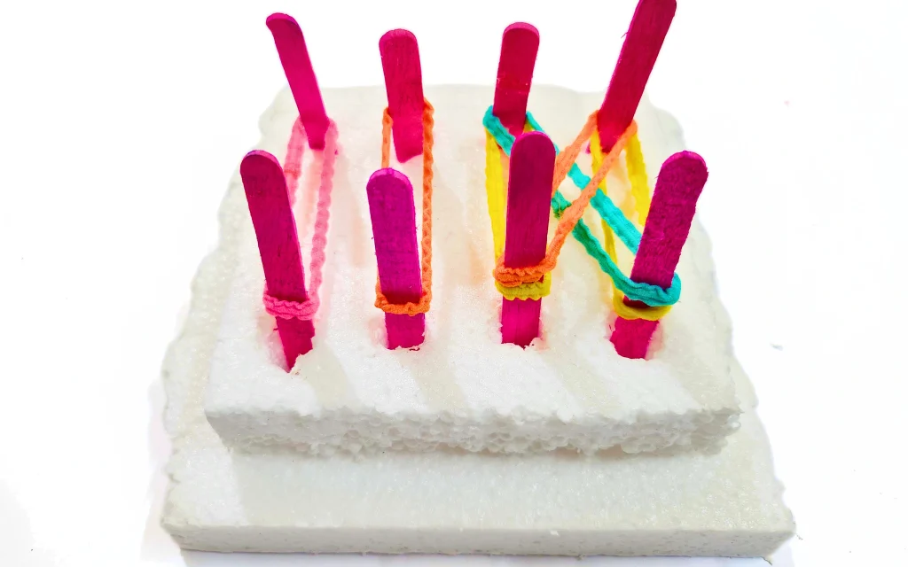 DIY popsicle geoboard